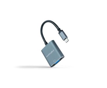 CONVERSOR USB-C A VGA. ALUMINIO 10 CM GRIS NANOCABLE