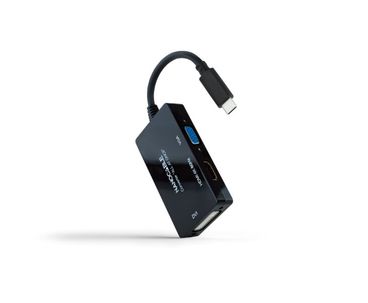 CONVERSOR USB-C A HDMI/DVI/VGA 20CM NEGRO NANOCABLE