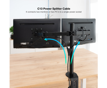 CABLE ALIMENTACION CEE7/M A 2xC13/H 1.8 M NANOCABLE
