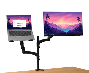 SOPORTE MESA 2 PANTALLAS PORTATIL/MONITOR MARA NEGRO TRUST