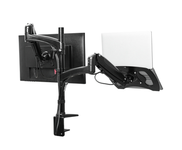 SOPORTE MESA 2 PANTALLAS PORTATIL/MONITOR MARA NEGRO TRUST