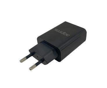 CARGADOR USB DE VIAJE/PARED DUAL 2.4A NEGRO APPROX